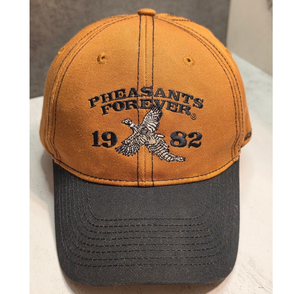 Pheasants Forever 1982 Embroidered Baseball Cap Orange Black Men's Outdoor
